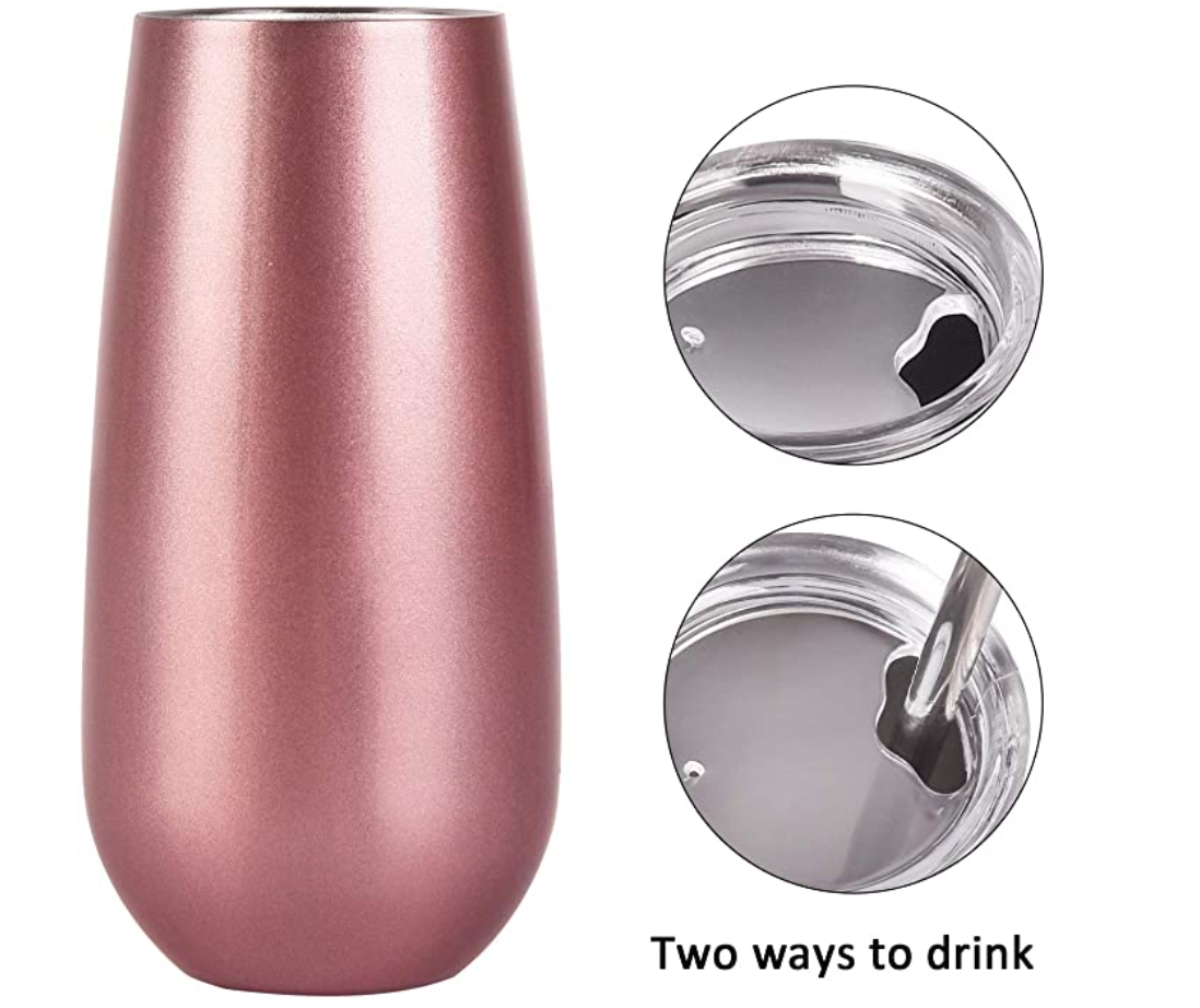 22oz Light Pink Iridescent Travel Tumbler