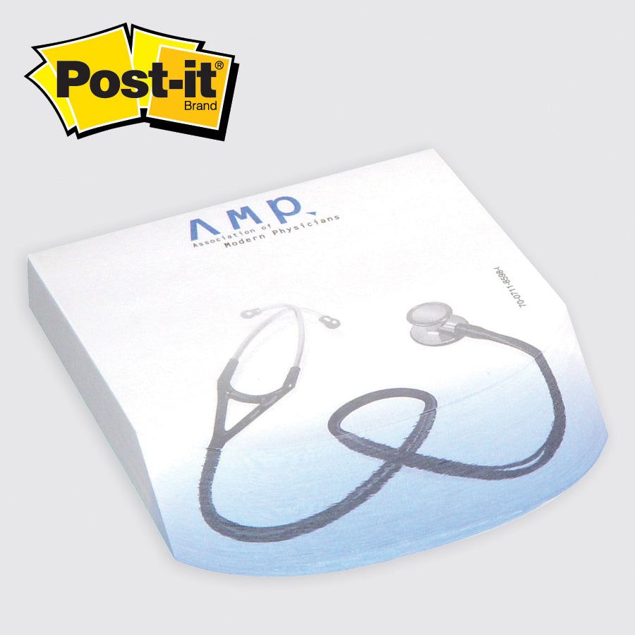 Post-it® Custom Printed Angle Note Pads — Rounded - 4 x 3-3/4 Rounded ...