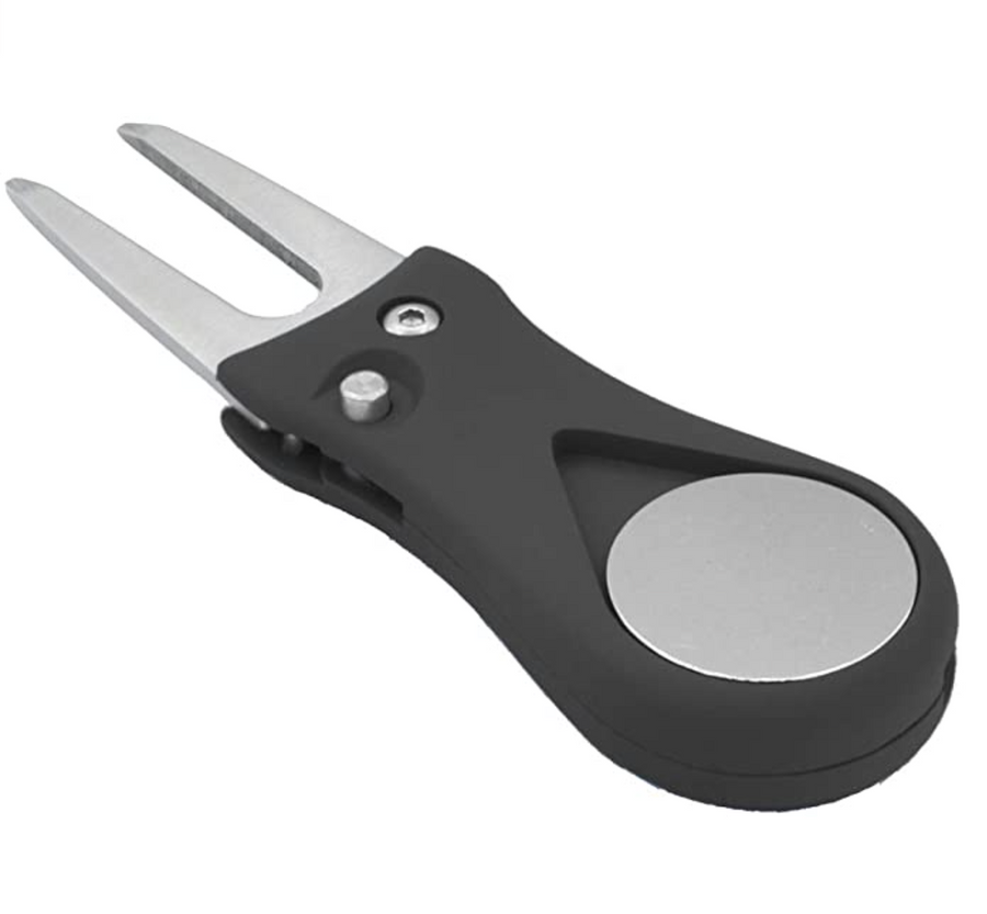 Golf Divot Repair Tool with Pop-up Button & Magnetic Ball Marker